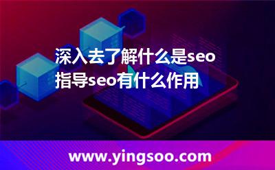 深入去了解什么是seo指導(dǎo)，seo有什么作用