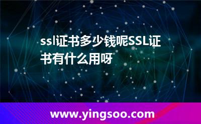 ssl證書多少錢呢SSL證書有什么用呀