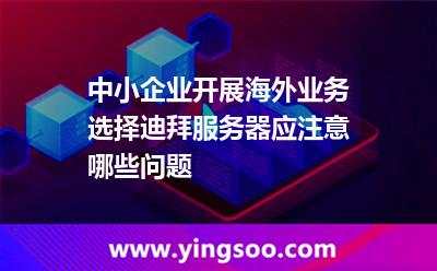 中小企業(yè)開展海外業(yè)務(wù)選擇迪拜服務(wù)器應(yīng)注意哪些問題